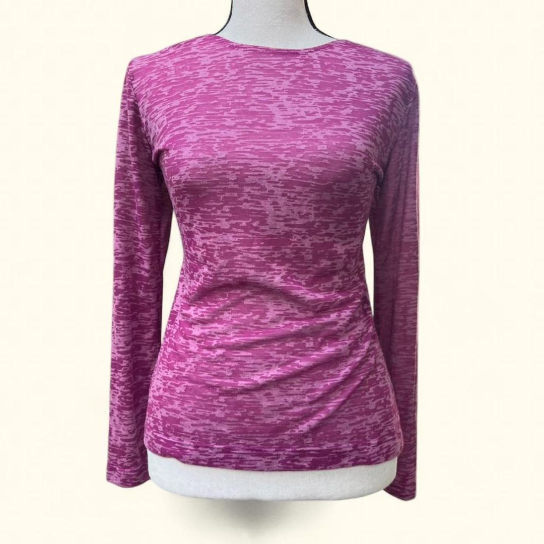 Pink Sheer Open Back Top, M