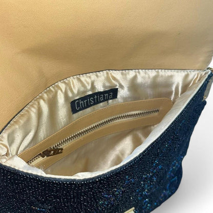 Beaded Black Iridescent Chain Shoulder Bag