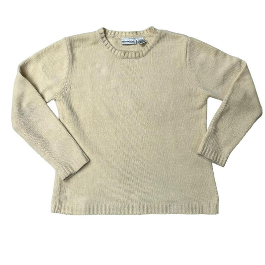 Vtg Cream Chenille Soft Relaxed Sweater, OS