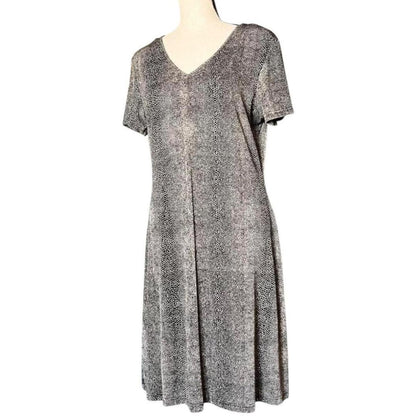 Slinky Gray Snake Print Dress, M/L