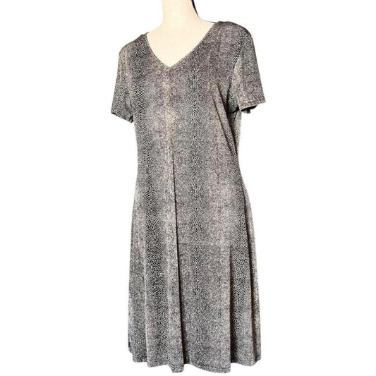 Slinky Gray Snake Print Dress, M/L