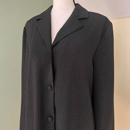 Black Pinstripe Blazer Top, M/L