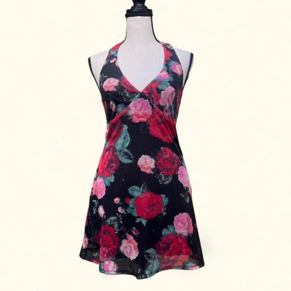 Wild Fable Rose Mesh Halter Dress, XXS-S