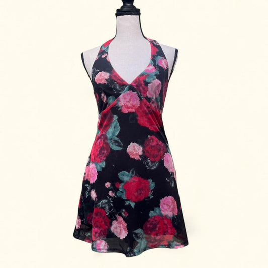 Wild Fable Rose Mesh Halter Dress, XXS-S