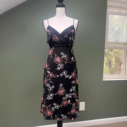 Y2K Black/Pink Floral Dress, M
