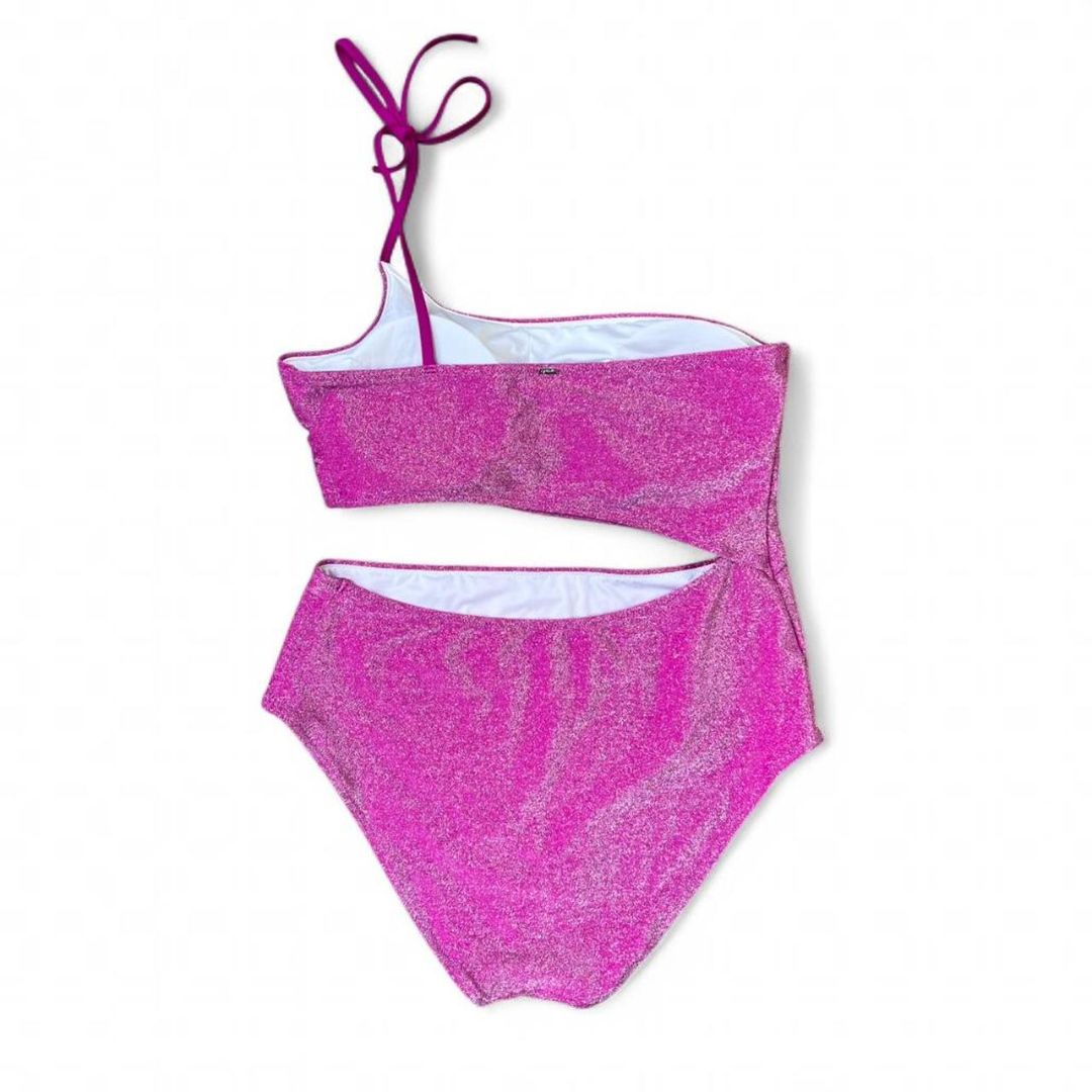VS Pink Glitter Cutout One Piece, L/XL