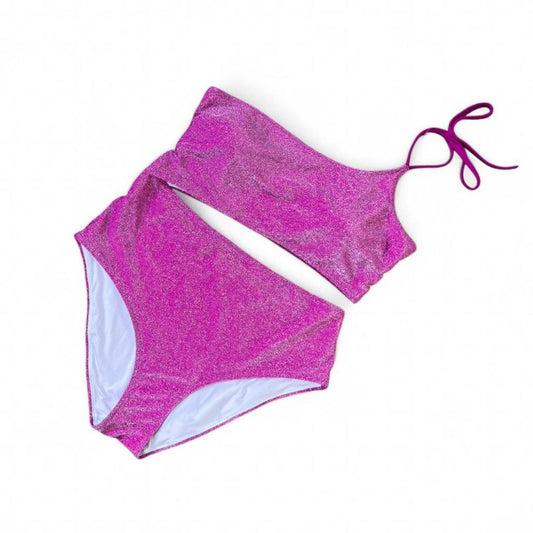 VS Pink Glitter Cutout One Piece, L/XL