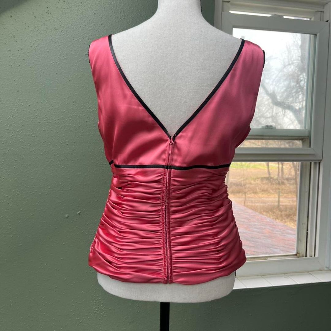 Y2K Pink Ruched Top, M