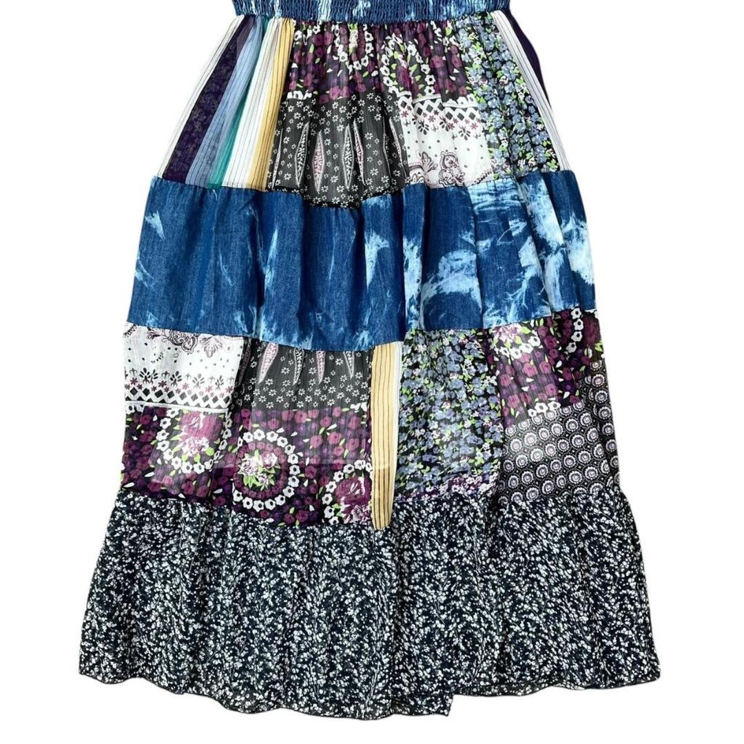 Y2K Strapless Patchwork Dress, As-Is, S/M