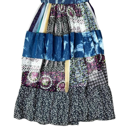 Y2K Strapless Patchwork Dress, As-Is, S/M