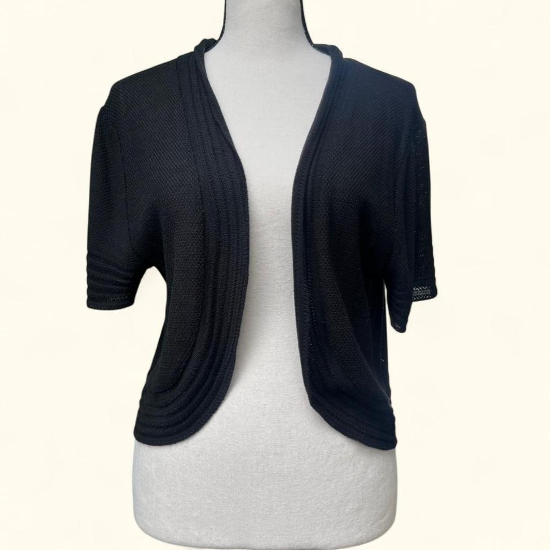 Black Vintage Shrug Cardigan, XL