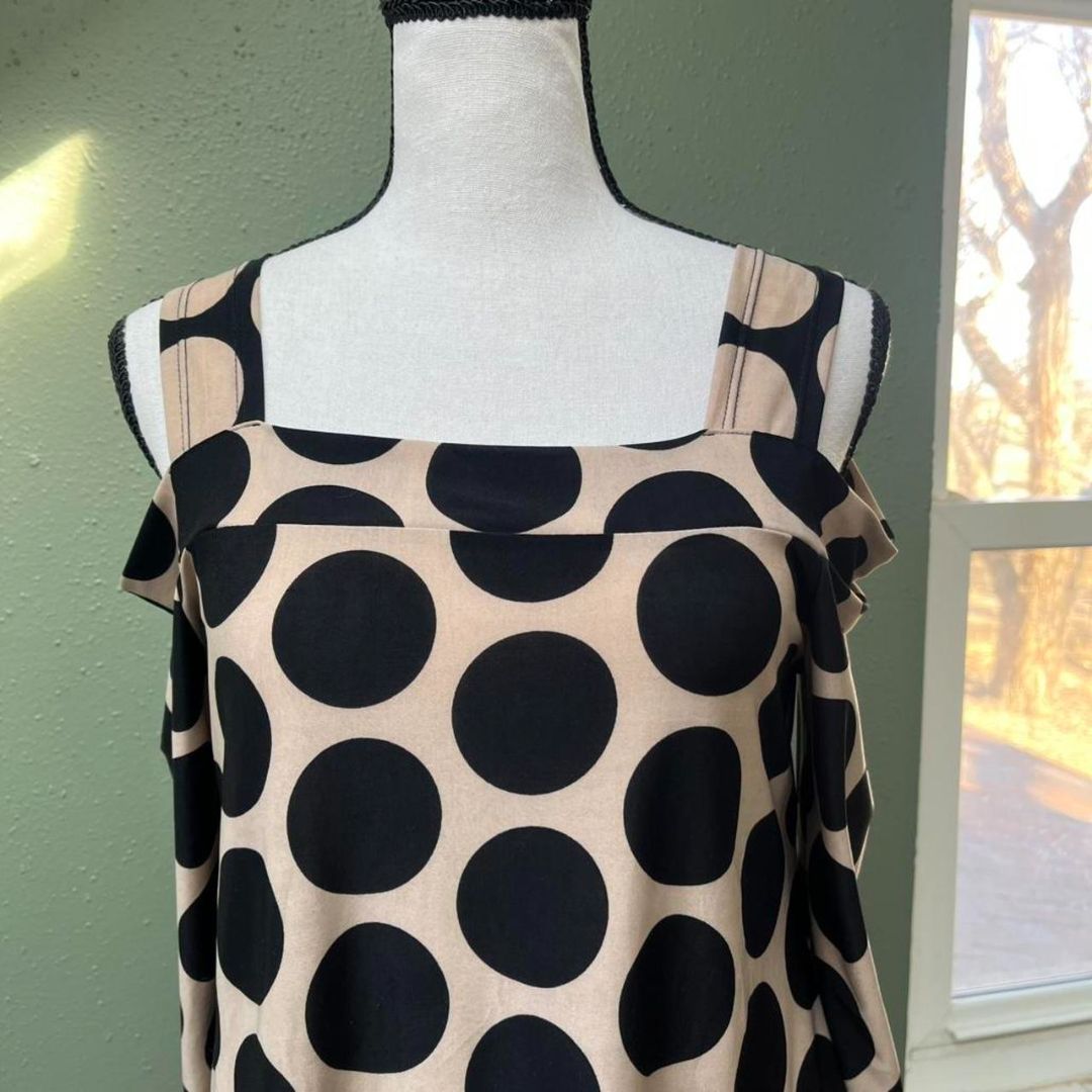 Y2K Polka Dot Off Shoulder Top, S