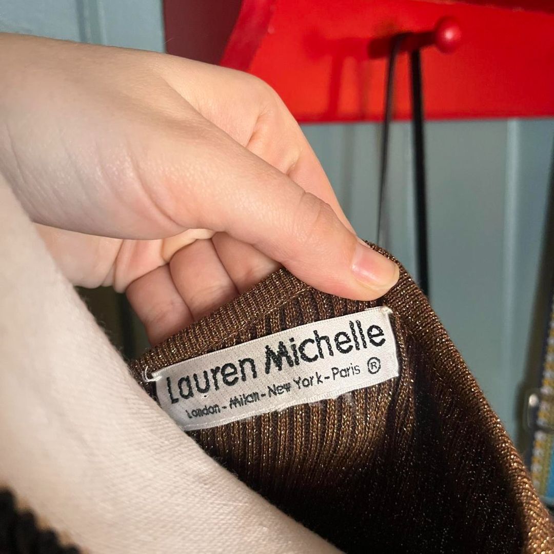 Brown Sequin Ribbed Tank, S/M