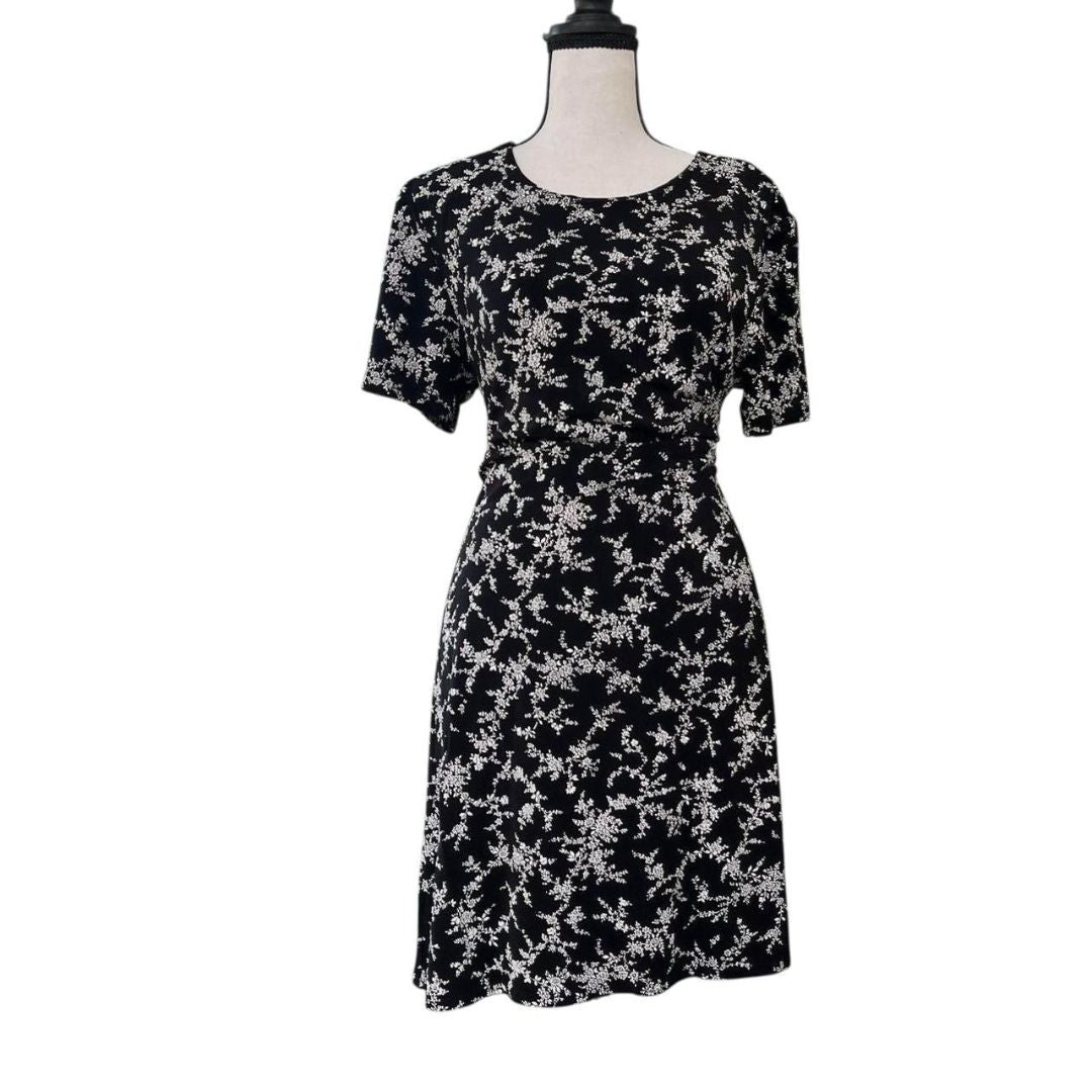 Vintage Slinky Black Whimsygoth Mini Dress, M