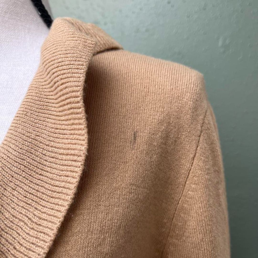 Y2K Tan Ruffle Long Cardigan, M