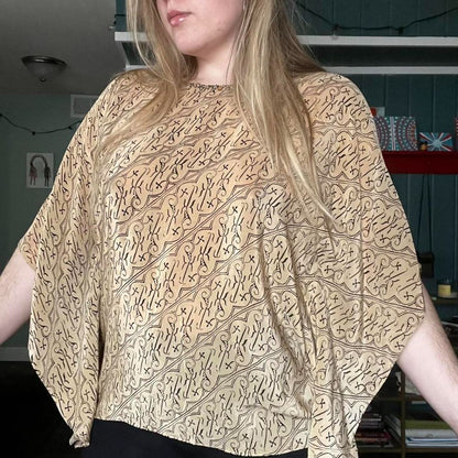 Vintage Silk Batwing Blouse, OS