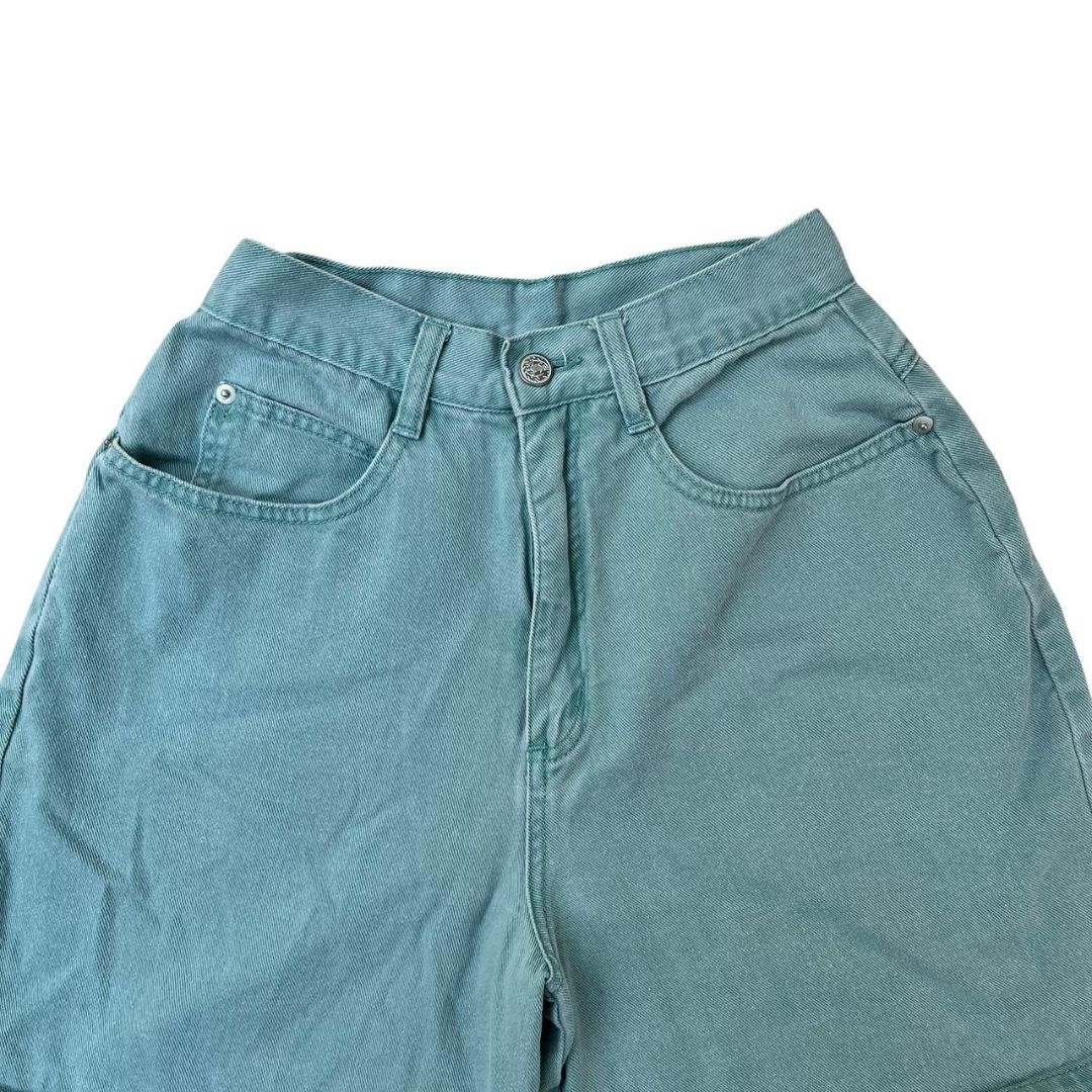 Vintage Seafoam Green High-Waist Shorts, 00