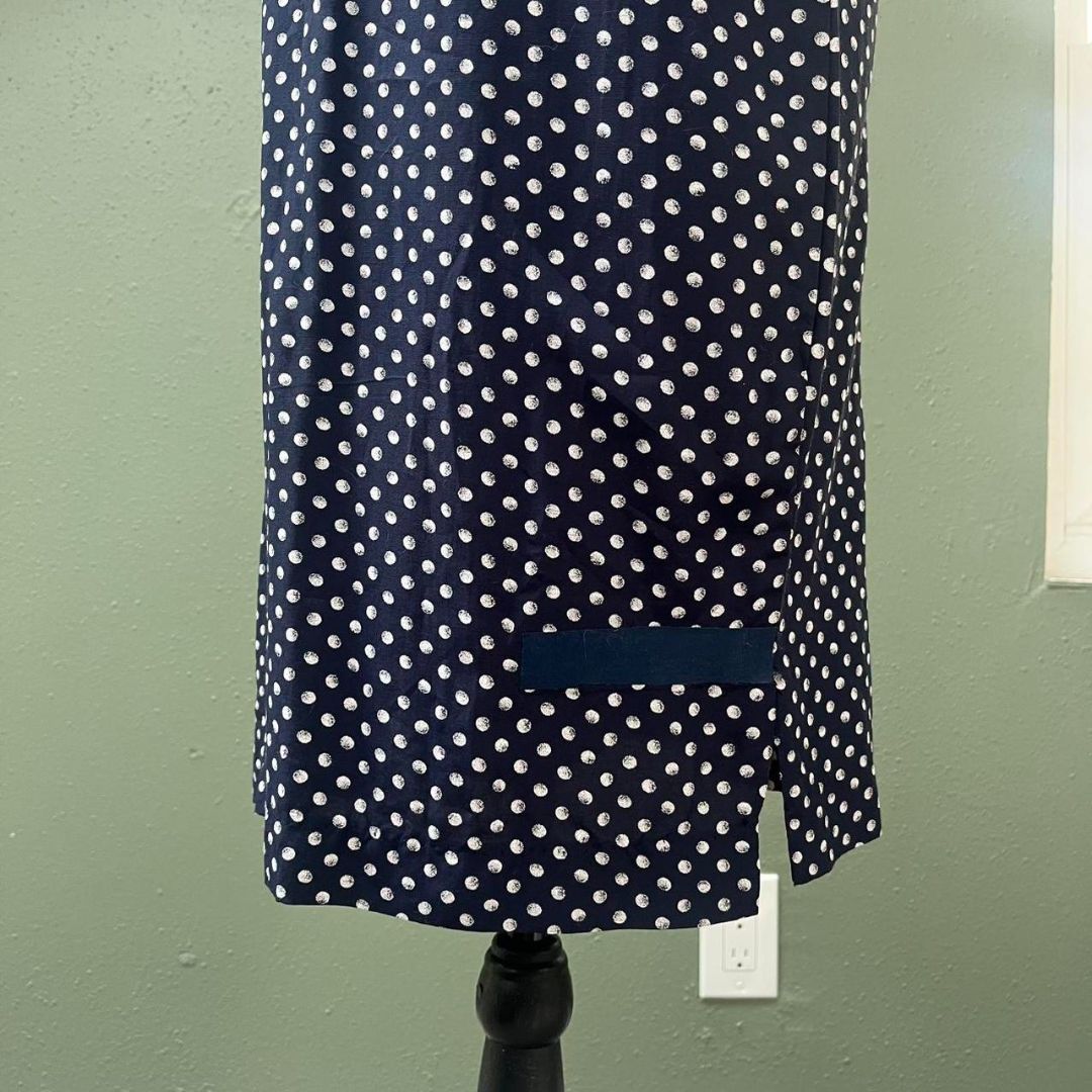 90s Navy Polka Dot Dress, 8/M