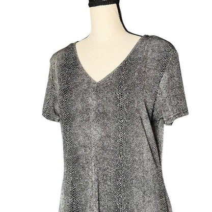 Slinky Gray Snake Print Dress, M/L