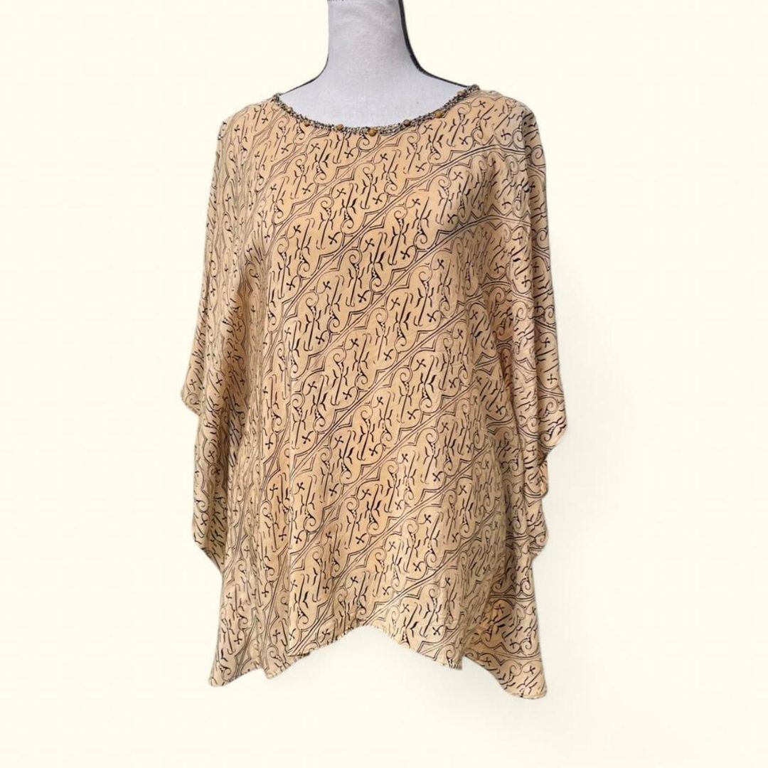 Vintage Silk Batwing Blouse, OS