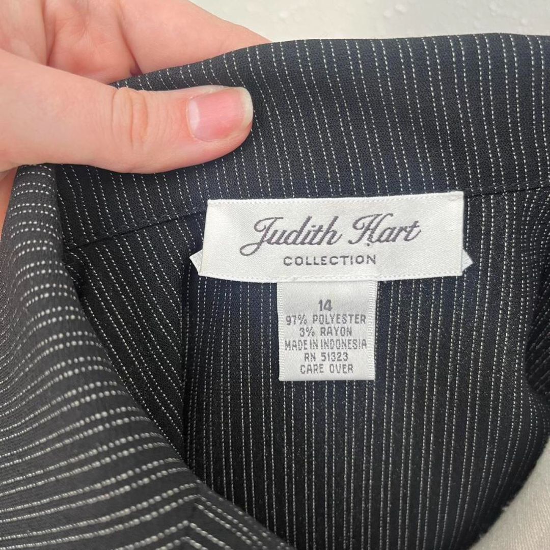 Black Pinstripe Blazer Top, M/L