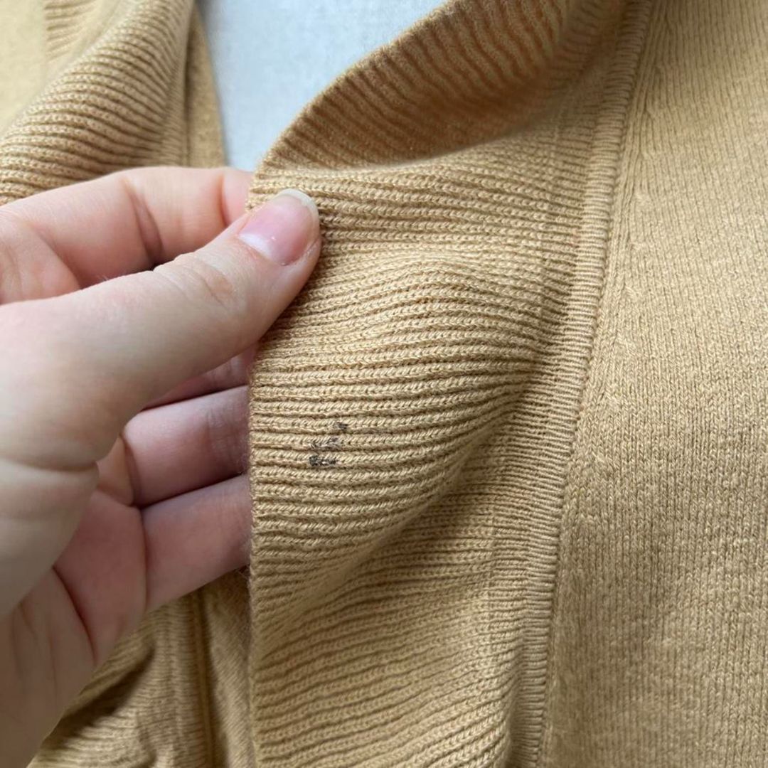 Y2K Tan Ruffle Long Cardigan, M