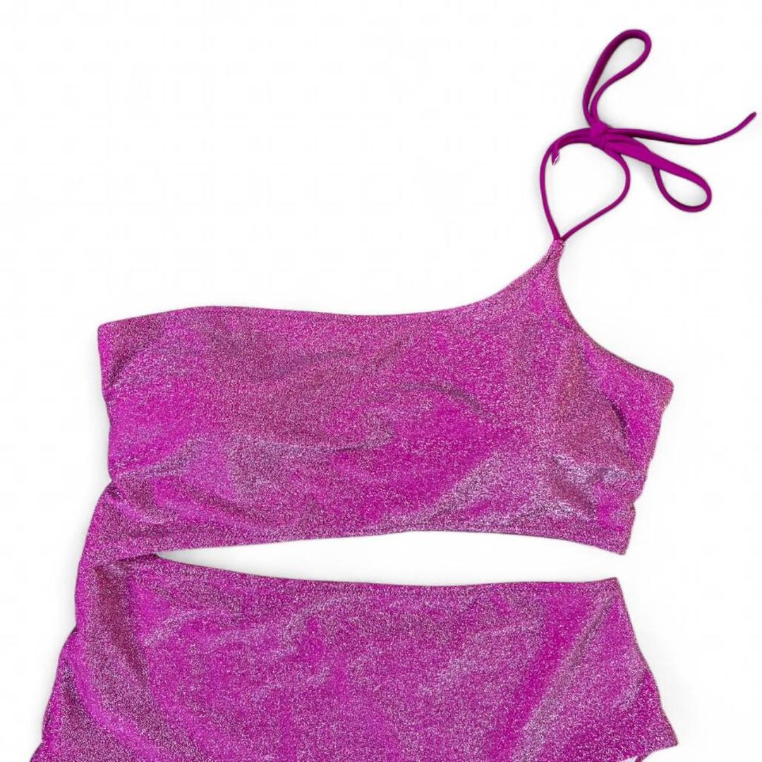 VS Pink Glitter Cutout One Piece, L/XL