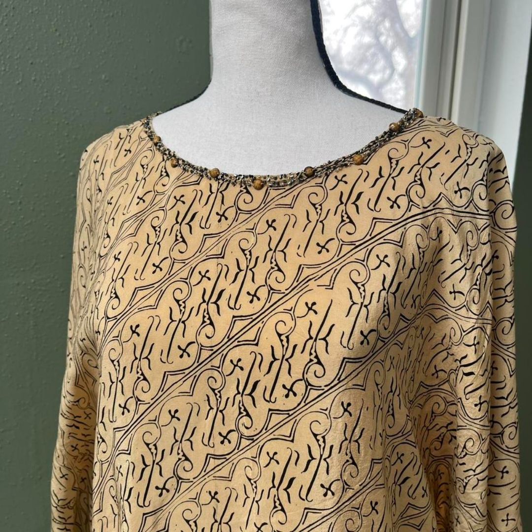 Vintage Silk Batwing Blouse, OS