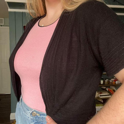 Black Vintage Shrug Cardigan, XL