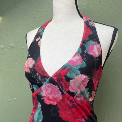 Wild Fable Rose Mesh Halter Dress, XXS-S