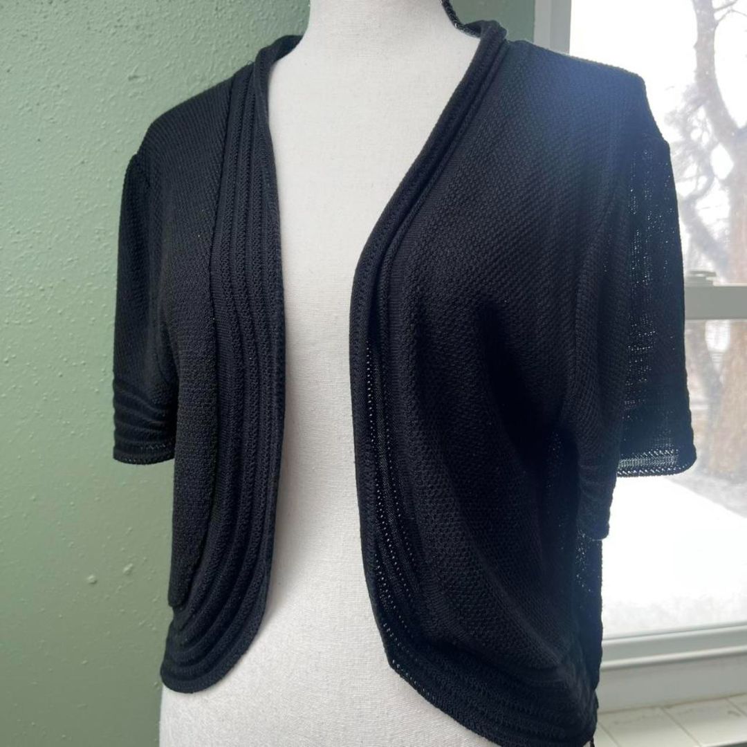 Black Vintage Shrug Cardigan, XL