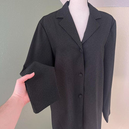 Black Pinstripe Blazer Top, M/L