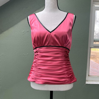 Y2K Pink Ruched Top, M