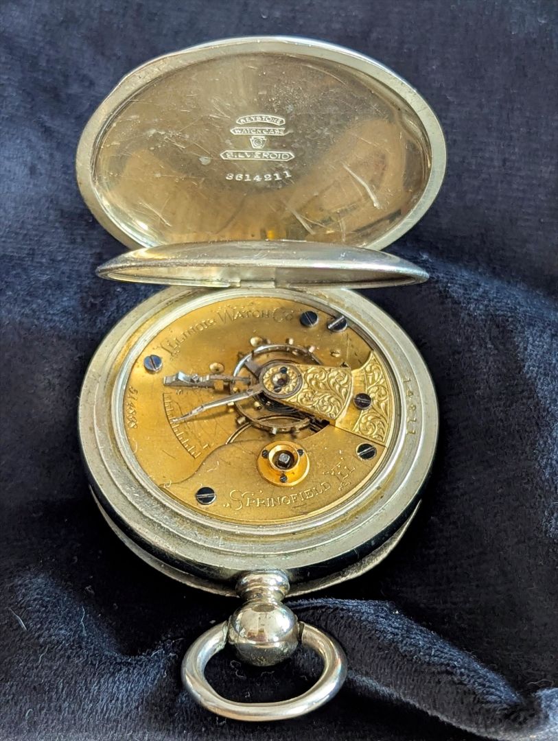 Illinois Pocket Watch - 7 Jewels - Size 18s - Key Wind - Serviced