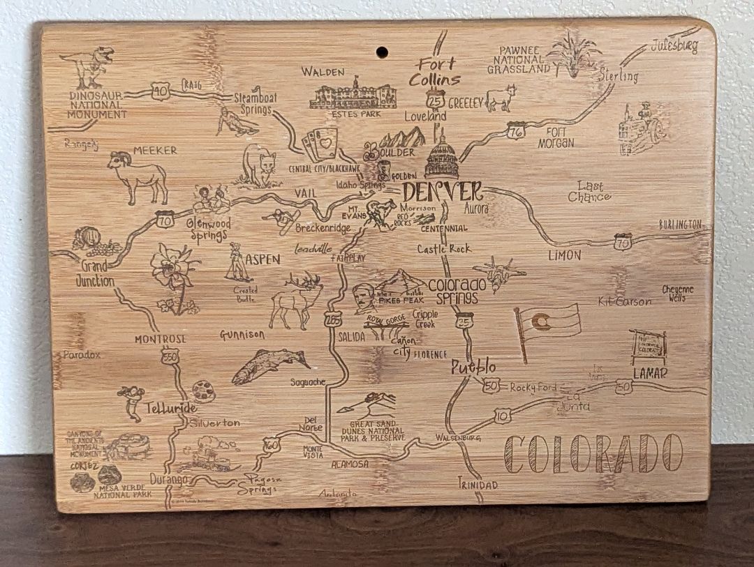 State of Colorado Cutting board, 14x11