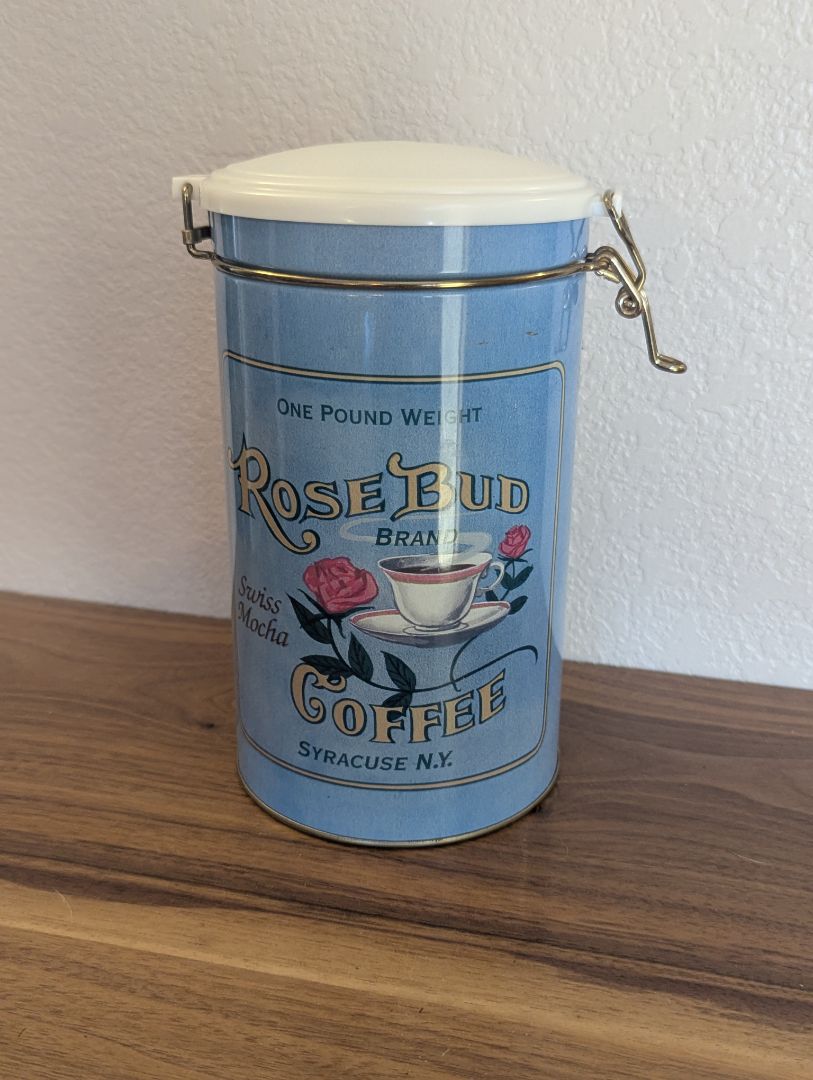 Rosebud Coffee tin