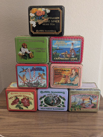 Celestial Seasoning Tea Tins - 8 Antiques & Vintage