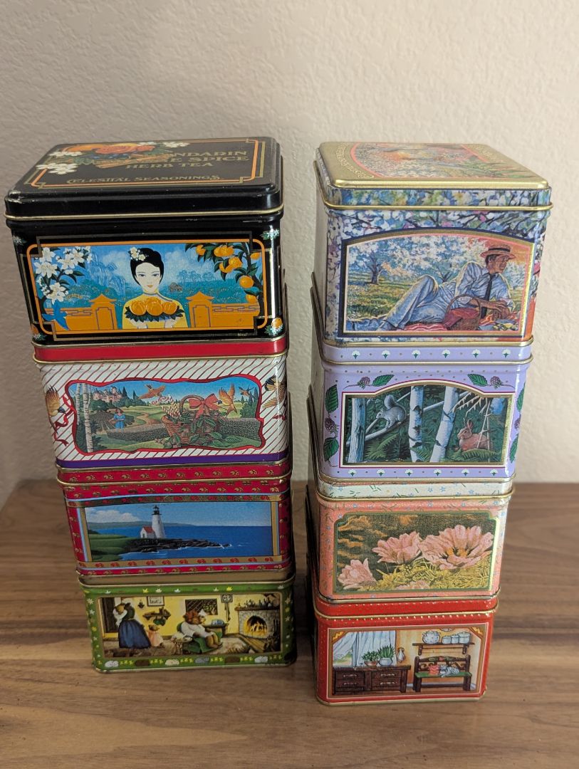 Celestial Seasoning Tea Tins - 8 Antiques & Vintage