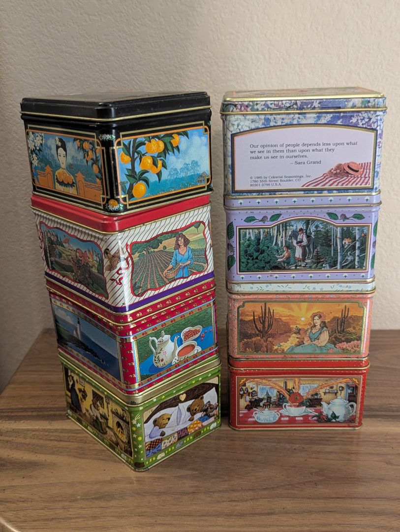 Celestial Seasoning Tea Tins - 8 Antiques & Vintage