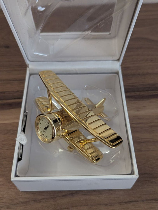 Timex Timex brass bi-plane desk clock