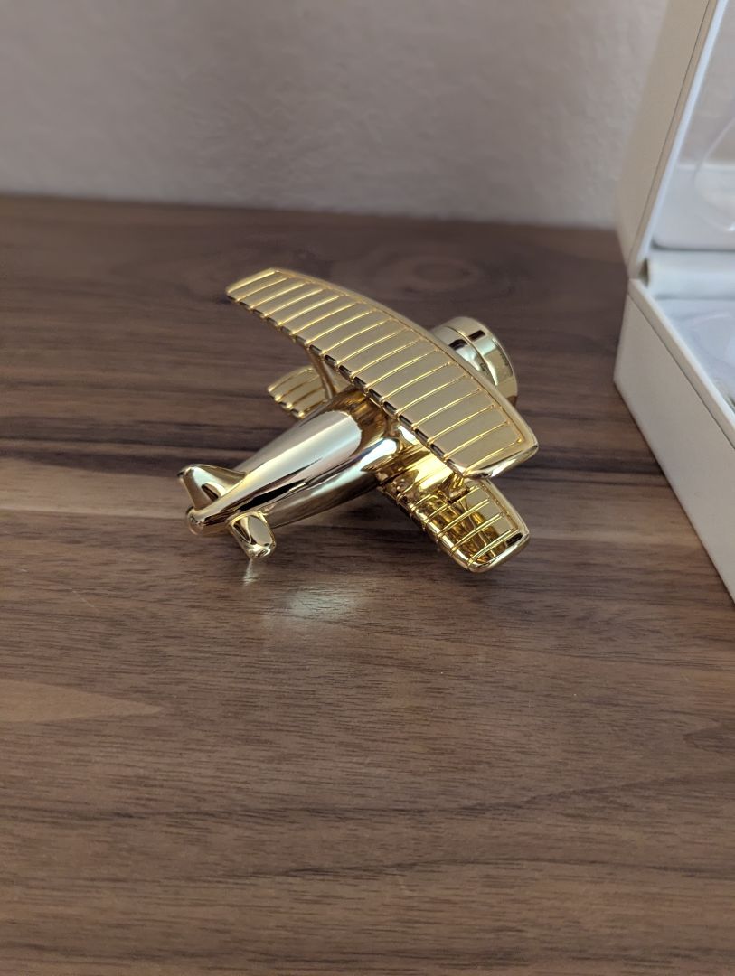 Timex Timex brass bi-plane desk clock