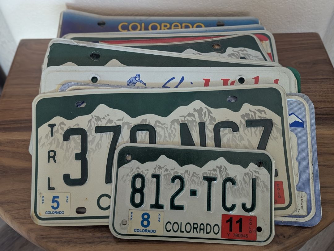 Previously used license plates