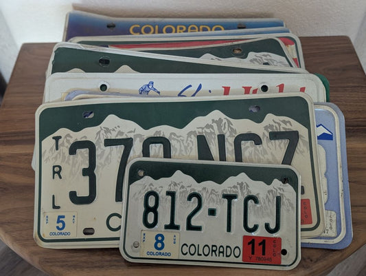 Previously used license plates