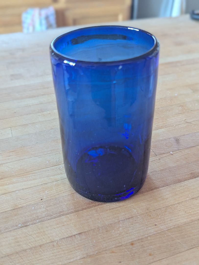 10x hand blown Cobal Blue Drinking Glasses