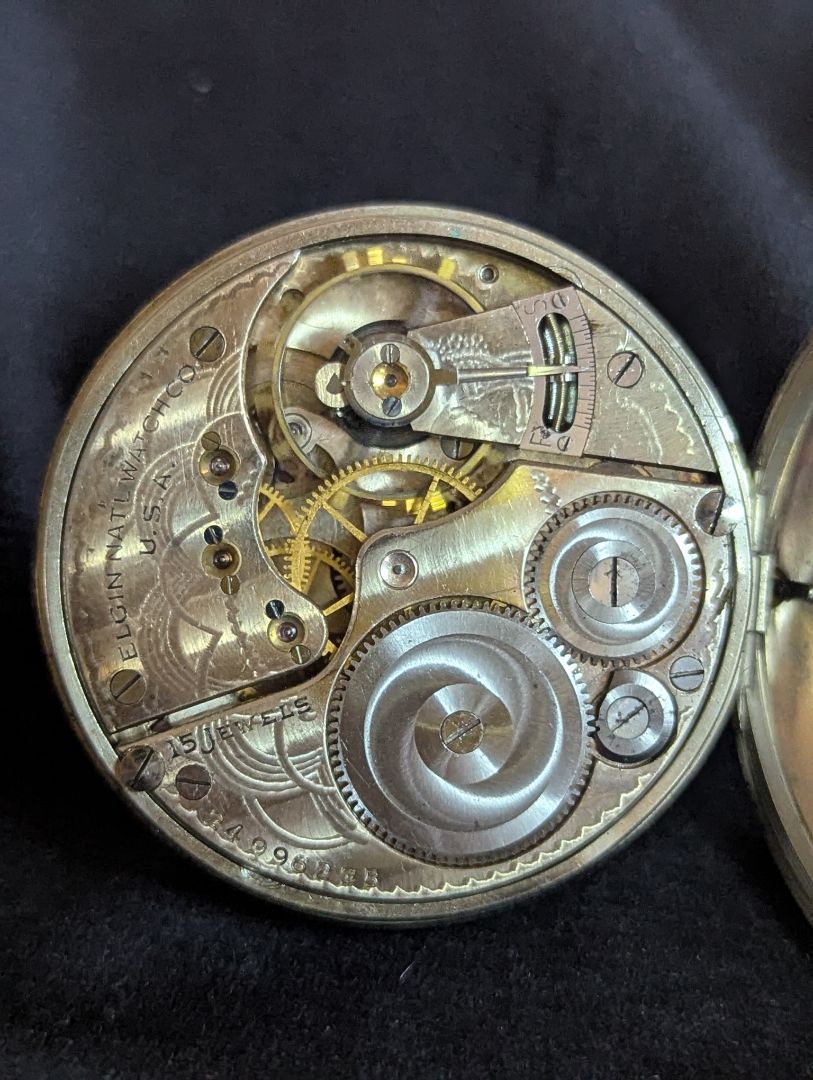 Elgin Pocket Watch - Size 16s - 15 Jewels - Serviced