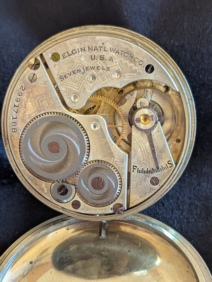 Elgin Pocket Watch - Size 16s - 7 Jewels - PRISTINE