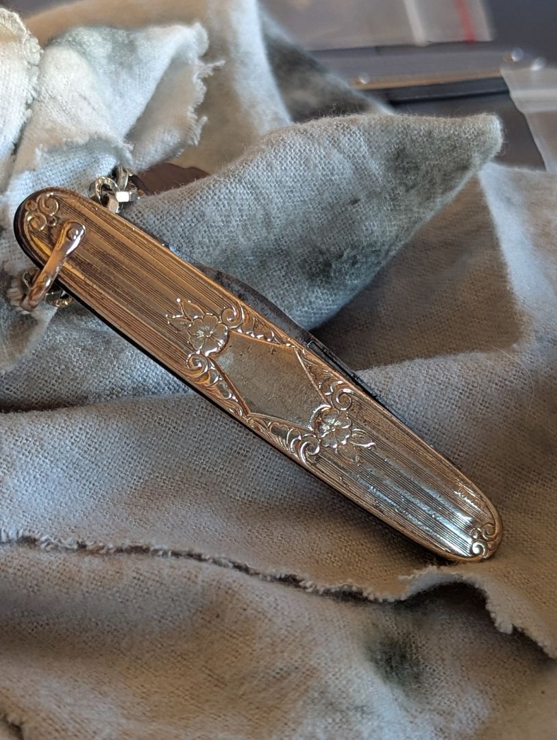 Pocket Watch Chain, Knife, and Fob