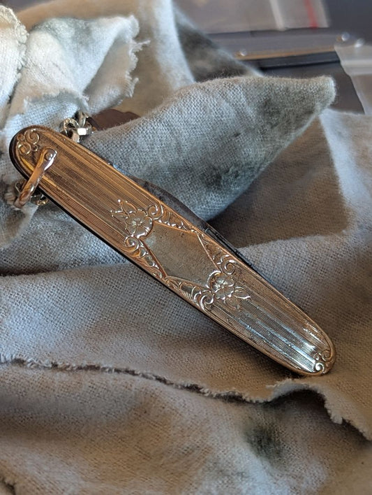 Pocket Watch Chain, Knife, and Fob
