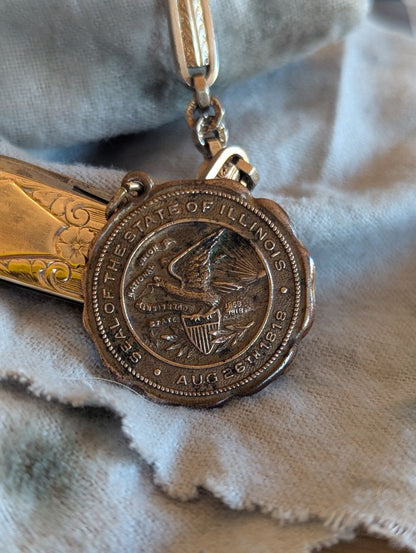 Pocket Watch Chain, Knife, and Fob