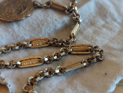 Pocket Watch Chain, Knife, and Fob